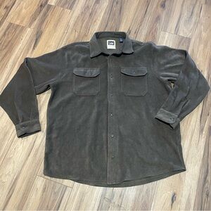 Lee Dark Brown Long Sleeve Button Up XL Men’s Shirt Shacket Fleece Warm